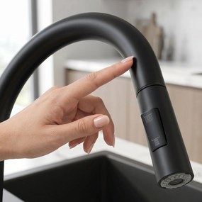 Baterie de bucătărie Rea Fresh Touch Black Matt