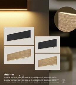 Aplica LED cu iluminat ambiental sus/jos SIEGFRIED Aplica LED cu iluminat ambiental sus/jos SIEGFRIED aspect lemn 12W