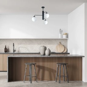 Lustră pe tijă FLEX 3xE27/60W/230V negru/alb