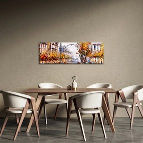 Tablou - Strada din Paris (cu ceas) (90x30 cm)