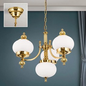 Lustra suspendata eleganta stil clasic Nostalgie 4L alama lucios/opal