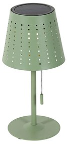 Lampă de masă de exterior verde cu LED inclus, reglabilă în 3 trepte, reîncărcabilă și solară - Ferre