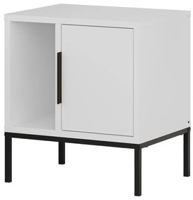 Noptieră albă cu rafturi Lani – Marckeric