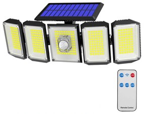 Lampa solara rotativa cu 5 panouri, 300 LED