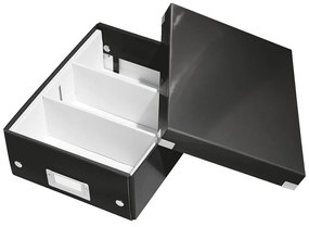 Cutie de depozitare din carton cu capac neagră Click&Store - Leitz
