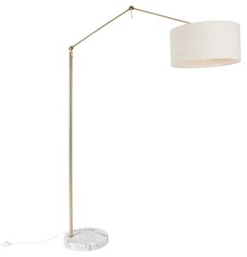Lampă de podea aurie cu abajur gri deschis 50 cm reglabil - Editor