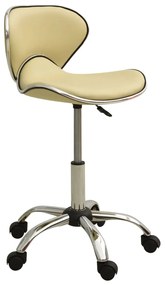 vidaXL Scaun de birou, crem, piele ecologică
