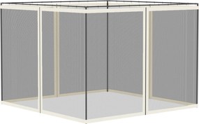 Outsunny Plase de țânțari pentru cort de grădină 3 x 3 m - set de 4 plase de țânțari cu fermoar + cârlige de prindere - poliester nylon | Aosom Romania