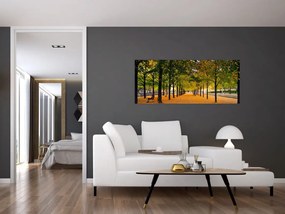 Tablou cu alee cu copaci în toamnă (120x50 cm)
