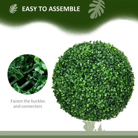 HOMCOM Set de 2 Bile Artificiale, Bile de Arbori Topiari din Buxus,  Ø40cm, Verde | Aosom Romania
