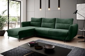 Coltar extensibil cu spatiu pentru depozitare, 276x100x201 cm, Silva L03, Eltap (Culoare: Verde inchis - Lukso 39)