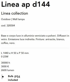 Aplica LED iluminat exterior Ip54 Linea ap d144 negru