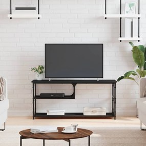 Comoda TV, negru, 103x38x46,5 cm, lemn prelucrat si otel