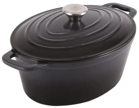 Oală din fontă emailată cu capac, 7.7L – Carl Schmidt Sohn 075262, gri, tip roaster, 36x27.8 cm, cuptor + inducție