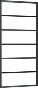 vidaXL Ușă glisantă, negru, 90x205 cm, sticlă ESG și aluminiu