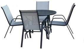 Masă metalică de grădină cu gaură pentru umbrelă