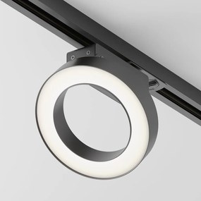 Spot LED, accesoriu pentru sinele monofazate Unity, Rim negru 3000K