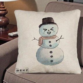 Perna Decorativa Om de Zapada Kawaii Haios, 40x40 cm, Bej Canapea, Husa Detasabila, Perna Inclusa, BEKZ®