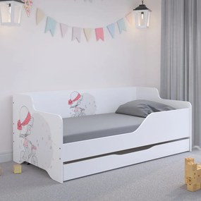 Pat pentru copii cu o fată pe bicicletă 160x80 cm