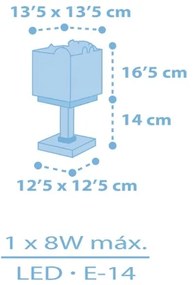 Lampă pentru copii JUNGLE 1xE14/8W/230V albastru Dalber 63111T
