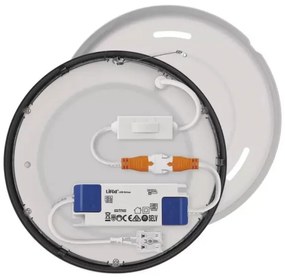 Plafonieră LED/12,5W/230V 3000/3500/4000K d. 17 cm negru