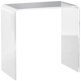 HOMCOM Masă Laterală Acrilică Fără Colturi, Margini Rotunjite, Spațiu Depozitare, 53.3x30.5x53.3cm, Transparent | Aosom Romania