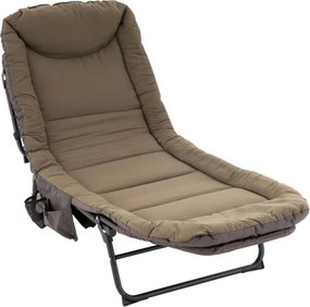 Sezlong de camping cu pernă, 175 x 65 cm, khaki