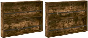 vidaXL Raft pentru reviste 2 pcs Stejar fumuriu 100 x 12 x 70 cm