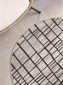 Covor pentru exterior și interior negru/crem rotund ø 200 cm Haringey Crouch – Ted Baker