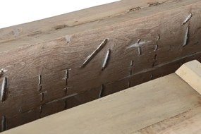 Comodă TV rustică natur , din lemn sculptat „Charm”