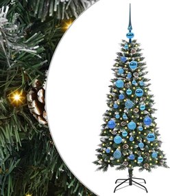 vidaXL Brad de Crăciun artificial Verde 120 cm PVC și Plastic și Oțel