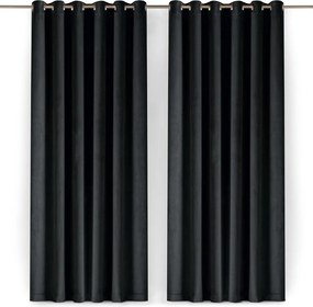 Draperie neagră dimout (semi-opacă) din catifea 140x175 cm Velto – Filumi