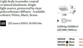 Aplica LED ambientala TAB AP OTTONE