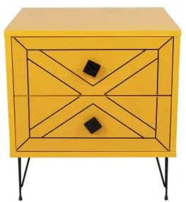 Noptieră LUNA 55x50 cm galbenă