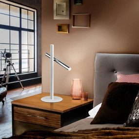 Lampa de masa LED design modern minimalist Varas alb/crom SV-373581