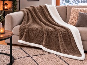 Patura FURINA, imitatie de miel, maro Dimensiuni: 200 x 220 cm