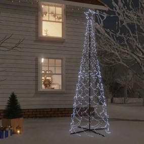 vidaXL Brad de crăciun conic, 500 led-uri, alb rece, 100x300 cm