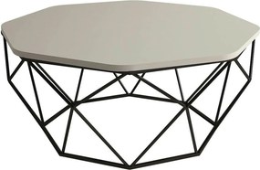 Masuta cafea Diamond, bej/negru, PAL melaminat/metal, 90x38x90 cm