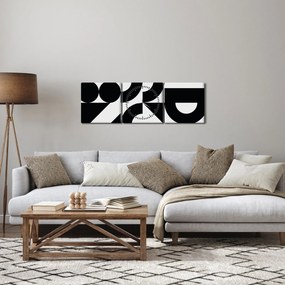 Tablou - Abstracție geometrică N⁰2 (cu ceas) (90x30 cm)