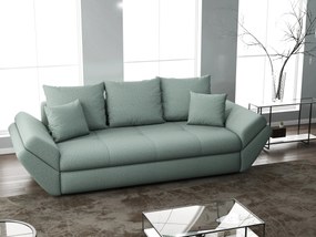 Canapea extensibilă dumonde cu ladă de depozitare si sezut confortabil din spuma high-density, Loana Enjoy Mint 250x100 cm