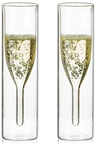 Set 2 pahare Sampanie Flute Krasino, sticla borosilicat, 100 ml