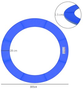 Husa de protectie HOMCOM pentru trambulina Ø305 cm, din plastic si PE cu captuseala de 15 mm, albastru | Aosom Romania