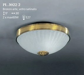 Plafoniera clasic design italian din alama, sticla 3022 RA-PL. 3022/2