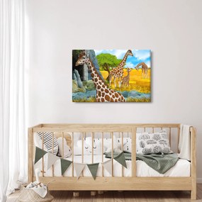 Tablou - Familia girafelor (90x60 cm)
