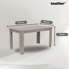 Set de masă Leon 4+1 stejar York gri