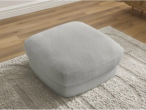 Taburet gri deschis cu tapițerie din țesătură bouclé Leonore – Bobochic Paris