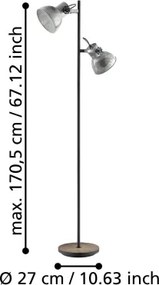 Eglo 79369 - Lampă de podea BARNSTAPLE, 2xE27/40W/230V