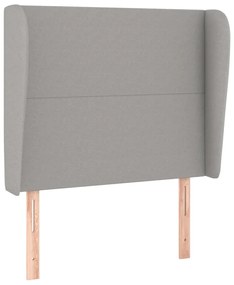 vidaXL Tăblie de pat cu aripioare gri deschis 83x23x118/128 cm textil