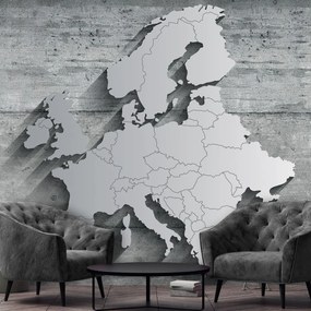 Fototapet - Harta argintie a Europei (152,5x104 cm), în 8 de alte dimensiuni noi