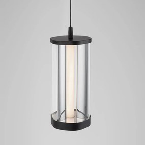 Pendul modern din metal negru si sticla, CODY LED